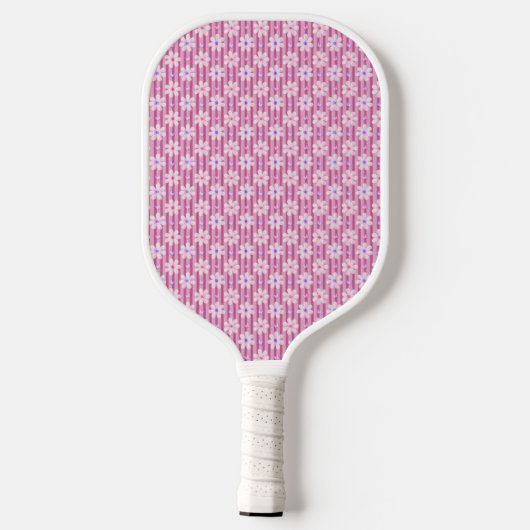  roze Floral Patroon Pickleball Paddle (Achterkant)