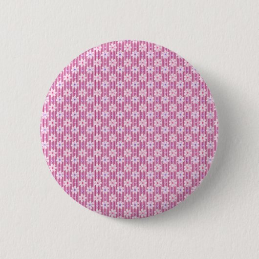 roze Floral Patroon Ronde Button 5,7 Cm (Voorkant)