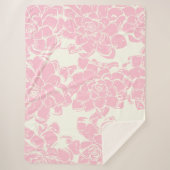 roze Floral Patroon Sherpa Deken (Voorkant)