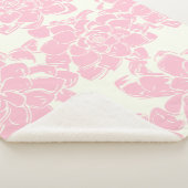 roze Floral Patroon Sherpa Deken (3/4)