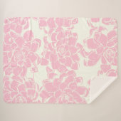 roze Floral Patroon Sherpa Deken (Voorkant (horizontaal))
