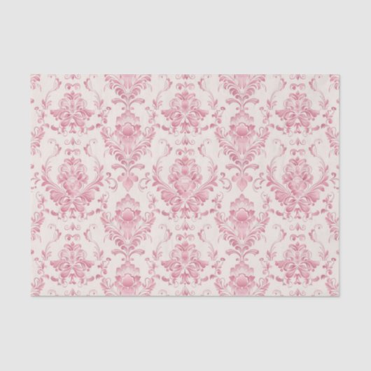  roze Floral Patroon Tissuepapier (Voorkant)