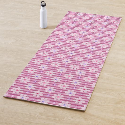 roze Floral Patroon Yogamat (In situ)