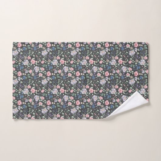Roze Floral Pattern Bad Handdoek (Handdoek)