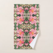 Roze Floral Pattern Bad Handdoek (Handdoek)