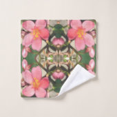 Roze Floral Pattern Bad Handdoek (Wasdoekje)