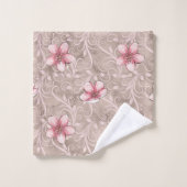 Roze Floral Pattern Bad Handdoek (Wasdoekje)