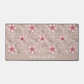 Roze Floral Pattern Bureaumat (Voorkant)
