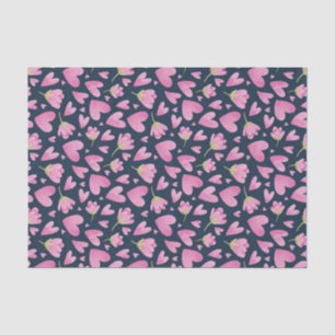 Roze Floral Pattern Cute Valentijnsdag Tissuepapier