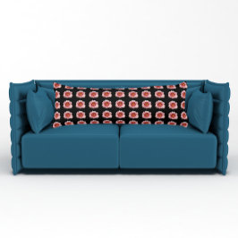 Roze Floral Pattern Daylily op Black Lichaamskussen