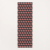 Roze Floral Pattern Daylily op Black Yogamat (Voorkant)