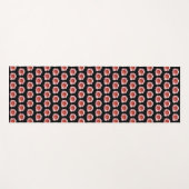 Roze Floral Pattern Daylily op Black Yogamat (Voorkant (horizontaal))