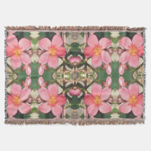 Roze Floral Pattern Deken (Voorkant)