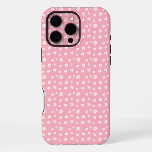 Roze Floral Pattern iPhone Hoesje (Achterkant)