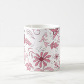 Roze Floral Pattern Koffiemok (Center)
