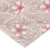 Roze Floral Pattern Korte Tafelloper (Hoek)