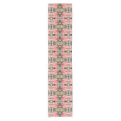 Roze Floral Pattern Korte Tafelloper (Voorkant)