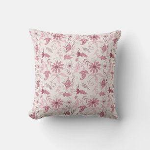 Roze Floral Pattern Kussen