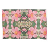 Roze Floral Pattern Kussensloop (Voorkant-Links)