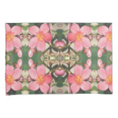 Roze Floral Pattern Kussensloop (Voorkant-Rechts)