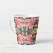 Roze Floral Pattern Latte Mok (Linkerhoek)