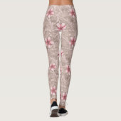 Roze Floral Pattern Leggings (Achterkant)