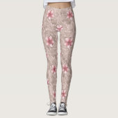 Roze Floral Pattern Leggings (Voorkant)