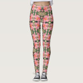 Roze Floral Pattern Leggings (Voorkant)