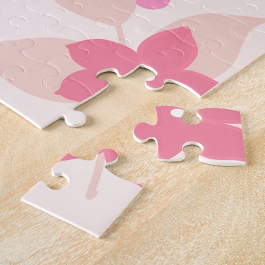 Roze Floral Pattern Legpuzzel (Zijkant)