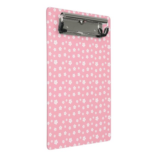 Roze Floral Pattern Mini Klembord (Schuin)