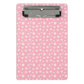 Roze Floral Pattern Mini Klembord (Voorkant)