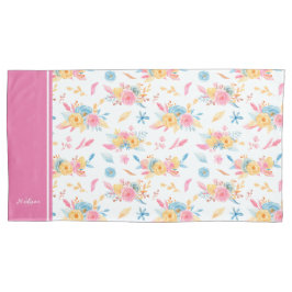  roze Floral Pattern Monogramed Kussensloop