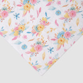 roze Floral Pattern Monogramed Tissuepapier (Detail)