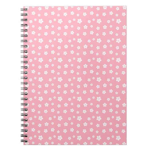 Roze Floral Pattern Notitieboek (Voorkant)