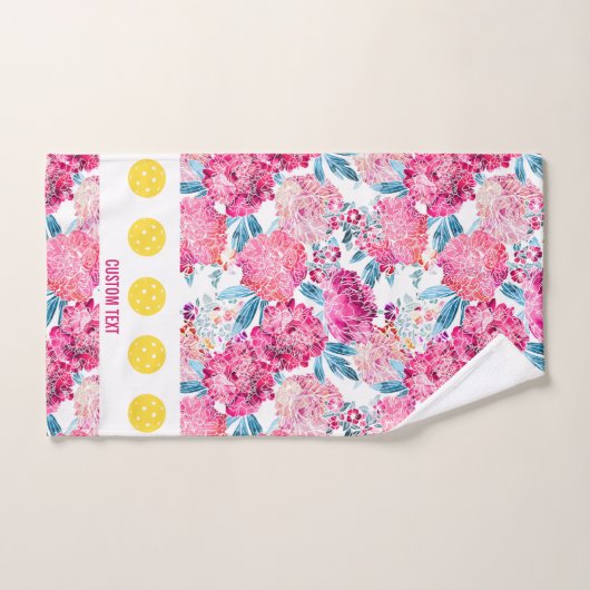 roze Floral Pattern Pickleball Sport Handdoek (Handdoek)