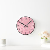 Roze Floral Pattern Ronde Klok (Huis)