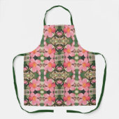 Roze Floral Pattern Schort (Voorkant)