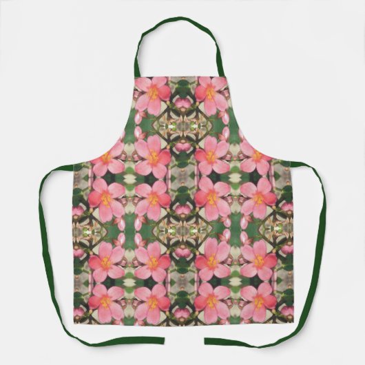 Roze Floral Pattern Schort (Voorkant)