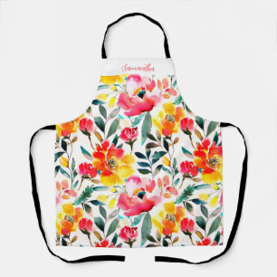 Roze Floral Pattern Schort
