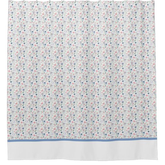 Roze Floral Pattern Shower Curtain Douchegordijn (Voorkant)