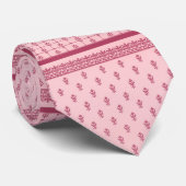 Roze Floral Pattern Stropdas (Opgerold)