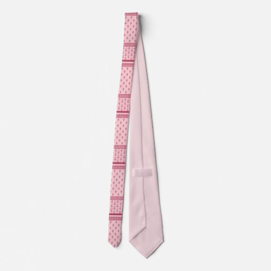 Roze Floral Pattern Stropdas (Achterkant)