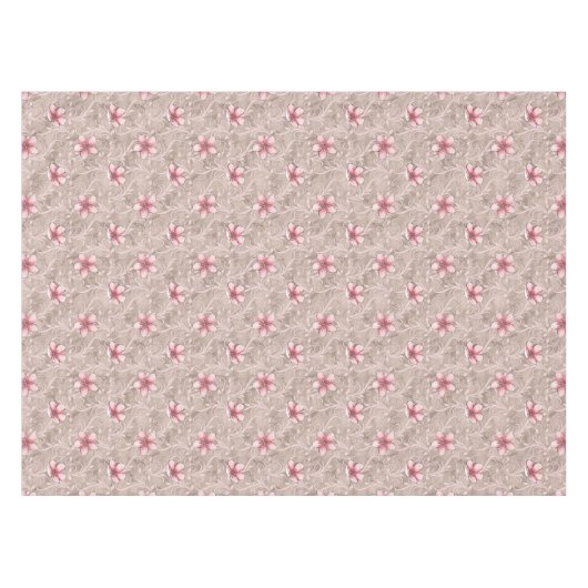 Roze Floral Pattern Tafelkleed (Voorkant (Horizontaal))