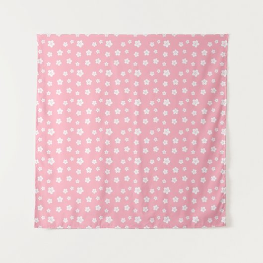 Roze Floral Pattern Wandkleed (Voorkant)