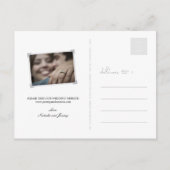 Roze  Floral Peacock Foto slaat de datum op Aankondigingskaart (Achterkant)