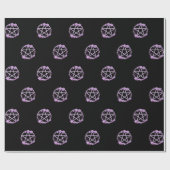 Roze Floral Pentacle Cheeky Witch® Gift Wrap Cadeaupapier (Vlak)