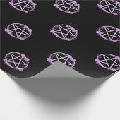 Roze Floral Pentacle Cheeky Witch® Gift Wrap Cadeaupapier (Hoek)