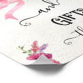 Roze floral Pet Derby Vrijgezellenfeest Tafel Teke Poster (Hoek)