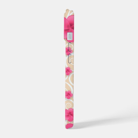 Roze Floral Phone Case iPhone 15 Case (Linkerkant)