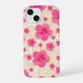 Roze Floral Phone Case iPhone 15 Case (Achterkant)